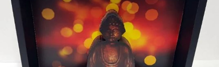 Praying Asian Buddha 3D Framed Art