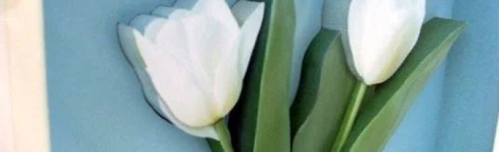 White Tulips 3D Framed Art