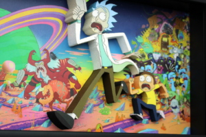 Rick and Morty Cartoon Anime One of a Kind 3D Art Wooden Framed Shadow Box 