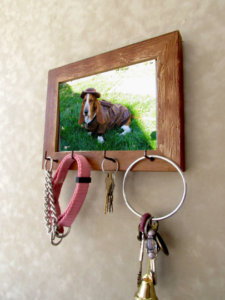 Rustic Wood Keyhook Keyholder Photo Picture Art Wooden Frame Hooks Jewellery Rings Keys Jewelry Decoration Organizer