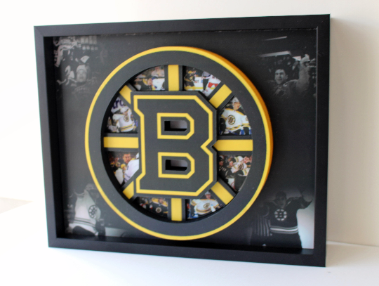 Boston Bruins NHL Hockey 3D Pop Up Art Shadow Box
