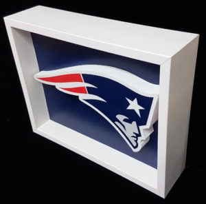 New England Patriots NFL Football One of a Kind 3D Pop Up Art Shadow Box